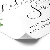 愛が気球を飛ばしてサインを結婚送るアドア ポスター (角)