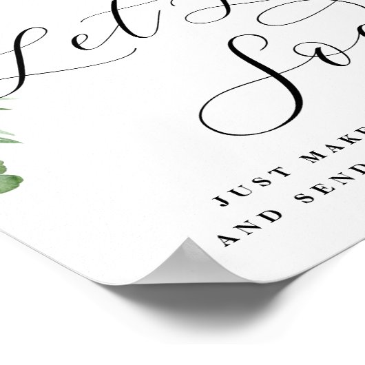 愛が気球を飛ばしてサインを結婚送るアドア ポスター (角)