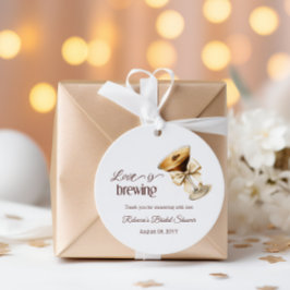 愛が淹れられているエスプレッソ マーティニ ウェディング シャワー フェイバータグ