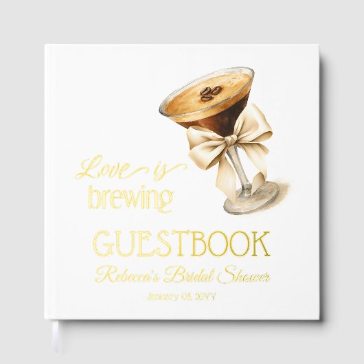 愛が淹れられているエスプレッソ マーティニ ブライダルシャワー ゲストブック (正面)