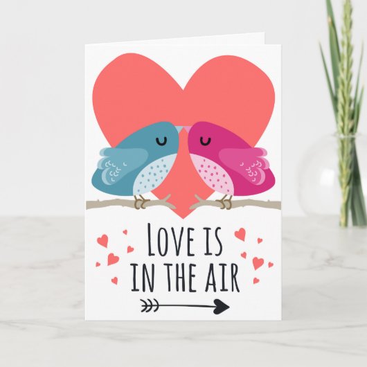 「愛が満ちている」バレンタインカード Lovely Birds カード (正面)