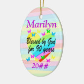 愛が満パーソナライズされたち90thオーナメント セラミックオーナメント (左)