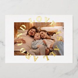 愛が溢れるクリスマスの写真 箔シーズンカード