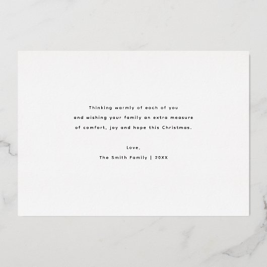 愛が溢れるクリスマスの写真 箔シーズンカード (裏面)