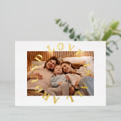 愛が溢れるクリスマスの写真 箔シーズンカード (立ち正面)