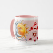 愛が溢れるコーヒーセラミック「太陽と月」 マグカップ (正面左)