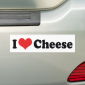 愛が溢れるハートチーズ - 乳製品LOVER バンパーステッカー (車上)