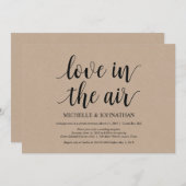 愛が漂う、結婚式の駆け落ち招待状 招待状 (正面/裏面)