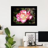 愛が癒す ピンクのバラの花のアートプリント ポスター (ホームオフィス)