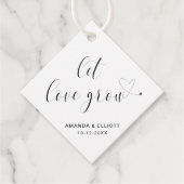 愛が白黒で成長するタイポグラフィ結婚 フェイバータグ (正面)