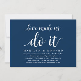 愛が私たちを動かした、現代的な結婚後の秘密の挙式 招待状