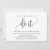 愛が私たちを動かす、結婚式の駆け落ちのお祝い 招待状 (正面)