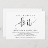 愛が私たちを動かす、結婚式の駆け落ちのお祝い 招待状 (正面/裏面)