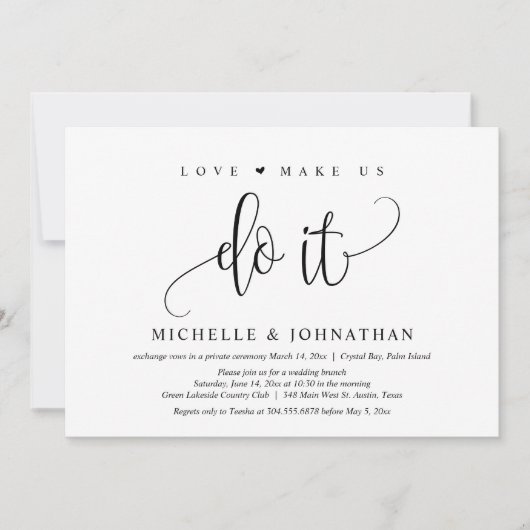 愛が私たちを動かす、結婚後のお祝い 招待状 (正面)