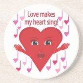 "愛が私の心を歌わせる！" 歌うハート コースター (正面)