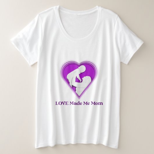 愛が私を母にしてくれた 養母 プラスサイズTシャツ (デザイン正面)