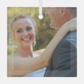 愛が空気中にある、たった今結婚しましたセラミックオーナメント ガラスオーナメント (正面)