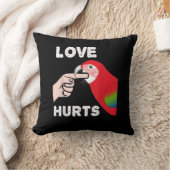 愛が緑化マコーオウム噛み指を傷つける クッション (ブランケット)