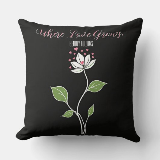 愛が育つところ、美しい後を追 クッション (正面)