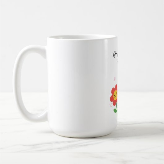 愛が育つママの庭 | フラワータイポグラフィ コーヒーマグカップ (左)