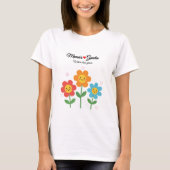 愛が育つママの庭 | フラワータイポグラフィ Tシャツ (正面)