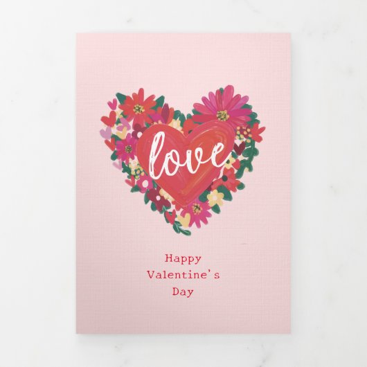 愛が育つ場所パーソナライズされた写真バレンタイン 三つ折りクリスマスカード (カバー)