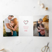 愛が育つ場所パーソナライズされた写真バレンタイン 三つ折りクリスマスカード (内部)