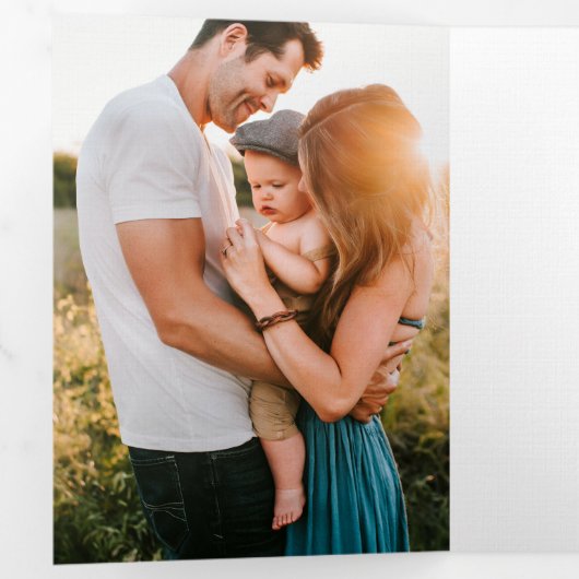 愛が育つ場所パーソナライズされた写真バレンタイン 三つ折りクリスマスカード (内部最初)