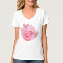 愛が育つ花のハート マタニティTシャツ