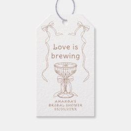 愛が育まれています 手描きの結婚前お茶会 ギフトタグ