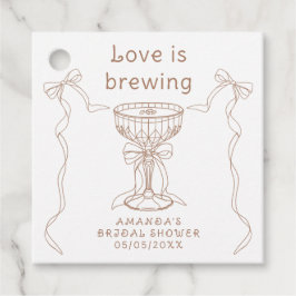 愛が育まれています 手描きの結婚前お茶会 フェイバータグ