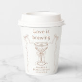 愛が育まれています 手描きの結婚前お茶会 紙コップ (裏面)