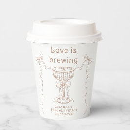 愛が育まれています 手描きの結婚前お茶会 紙コップ