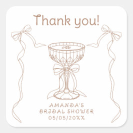 愛が育まれています 手描き ありがとう スクエアシール