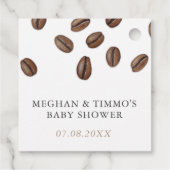 愛が育まれています ｜ 赤ちゃんがコーヒーを育てています シャワー フェイバータグ (裏面)