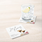 愛が育まれているエレガントなブライズシャワー スクエアペーパーコースター (インサイチュ)