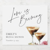 愛が育まれているエレガントなブライズシャワー スパークリングワインラベル (シングルラベル)