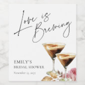 愛が育まれているエレガントなブライズシャワー ワインラベル (シングルラベル)