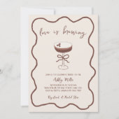 愛が育まれている手描きのエスプレッソマティーニ 招待状 (正面)