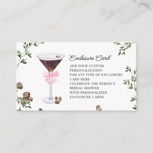 愛が育まれている | エスプレッソマティーニ ブライダルシャワー エンクロージャーカード (正面)