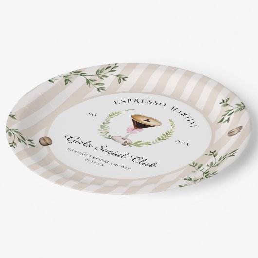 愛が育まれている | エスプレッソマティーニ ブライダルシャワー ペーパープレート (アングル)