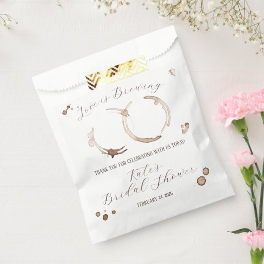 愛が育まれている コーヒー 汚れ ウェディングシャワー フェイバーバッグ (封をした状態)