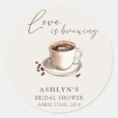 愛が育まれている ブライダルシャワーステッカー ラウンドシール (正面)