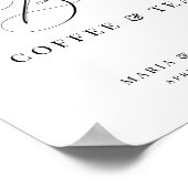 愛が育まれている モダン ブラック ウェディング コーヒー ティー ポスター (角)