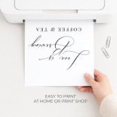 愛が育まれている モダン ブラック ウェディング コーヒー ティー ポスター