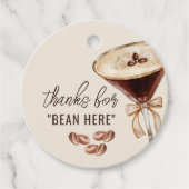 愛が育まれるエスプレッソマティーニ ブライダルシャワー フェイバータグ (正面)