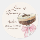愛が育まれるエスプレッソマティーニ ブライダルシャワー ラウンドシール (正面)