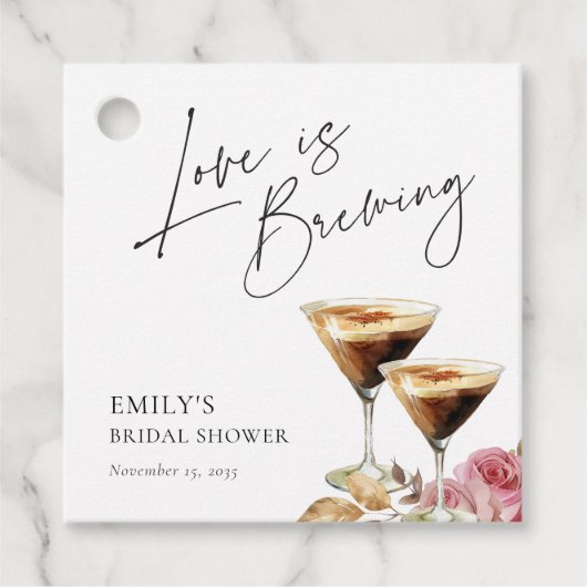 愛が育まれるエレガントなブライズシャワー フェイバータグ (正面)