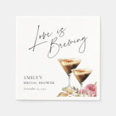 愛が育まれるエレガントなブライダルシャワーペーパーナプキン スタンダードカクテルナプキン (正面)