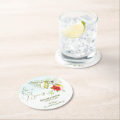 愛が育まれるコリブリのティーパーティー ラウンドペーパーコースター (インサイチュ)